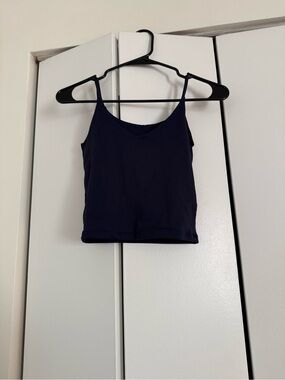 Women's Navy Spaghetti Strap Cropped Tank Top